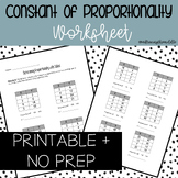 Determining Proportionality with Tables Middle School Math