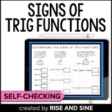Signs of Trig Functions Self-Checking Digital Activity