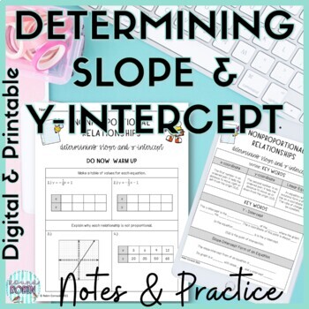 Preview of Determining Slope and Y Intercept Guided Notes