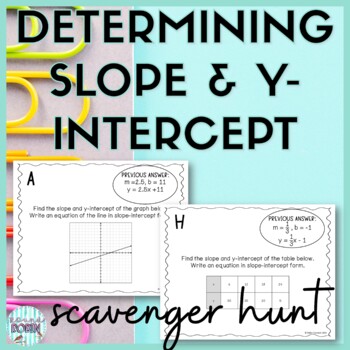 Preview of Determining Slope and Y Intercept Scavenger Hunt Activity