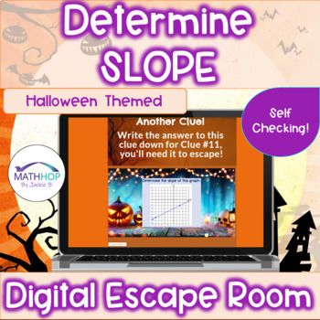 Preview of Determining Slope of a Line Halloween Themed Digital Escape Room