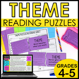 Determining Theme Puzzles | with Digital Theme Activity - 