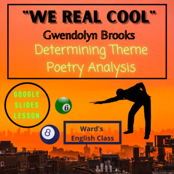 Preview of Determining Theme in Brooks' "We Real Cool" Poetry Analysis Black History Month