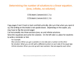 Determining Types of Solutions to a Linear Equation