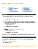 Determining Unknown Hydrate Lab (Handout, Sample Data, Ana