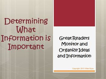 Preview of Determining What Information is Important Reading Strategy