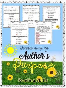 Preview of Determining the Author's Writting Purpose (Middle School)