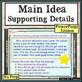 Main Idea Passages for Fourth Grade and Details in PowerPoint