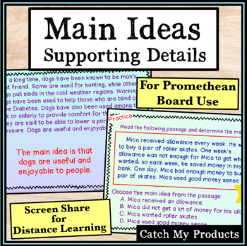 Preview of Main Idea and Supporting Details Passages PROMETHEAN Board
