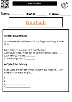 Preview of Deutsch Arbeitsblätter für Kinder Anfänger (German for Noobs)
