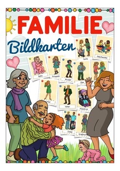 Preview of Deutsch Bildkarten Familie (German family - flash cards for beginners)
