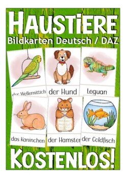 Preview of Deutsch: Bildkarten Haustiere KOSTENLOS! (German pets - freebie)