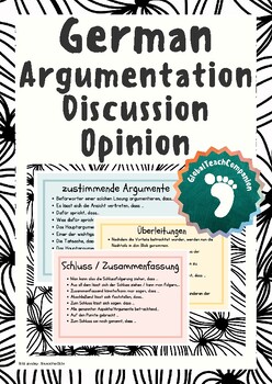 Preview of Deutsch/German -  Argumentation, Discussion,  Opinion