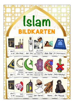 Preview of Deutsch / German Bildkarten ISLAM picture cards Wortschatz Religion