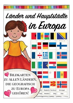 Preview of Deutsch / German Bildkarten Länder in Europa - flash cards countries Europe