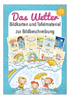 Preview of Deutsch / German Bildkarten WETTER (the weather)  - flash cards / Flashkarten