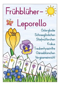 Preview of Deutsch / German Frühblüher Blumen Leporello - Primary School flowers