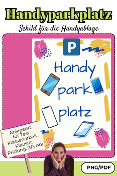 Preview of Deutsch / German Handyparkplatz - Schild für die Handyablage - DAZ - mobile