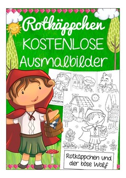 Preview of Deutsch / German Malen - Märchen / Rotkäppchen - free coloring pages