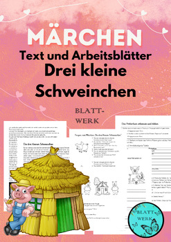 Preview of Deutsch/German: fairy tale 3 little pigs/3kleine Schweinchen