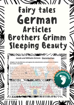 Preview of German articles - learning with a german fairy tale