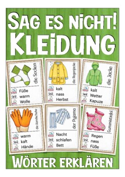 Preview of Deutsch Kleidung Sag es nicht Spiel (German clothing taboo game)