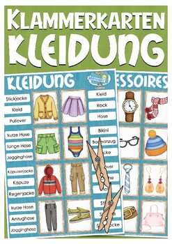 Deutsch: Kleidung (clothing) Klammerkarten (clip cards) - German