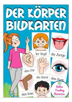 Deutsch: Körper / Body Parts - Bildkarten / Flash Cards / DAZ / DAF / German