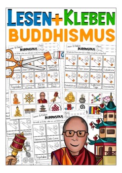 Preview of Deutsch Lesen + Kleben BUDDHISMUS Religion / German (Buddhism)