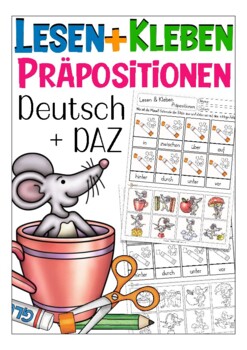 Preview of Deutsch Lesen + Kleben: Präpositionen (prepositions) Grammatik