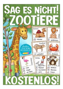 Preview of Deutsch "Sag es nicht!" Spiel (German game) Tiere im Zoo FREE!