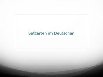 Preview of Deutsch Satzarten / Sentence types German sentence structure / Satzbau