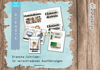Preview of Deutsch: Schilder für Klassendienste