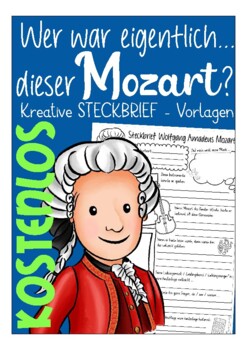 Preview of Deutsch: Steckbrief MOZART Kostenlos! (German worksheet freebie)