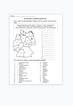 Preview of Deutschland: Bundesländer und Städte