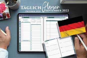 Preview of Deutschland Digitaler Tagesplaner Ziele Lehrer Akademischer Planer professionell