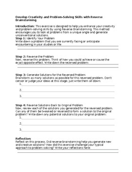 Preview of Develop Creativity and Problem-Solving Skills with Reverse Brainstorming