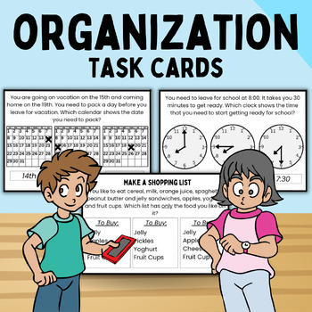 Preview of Develop Organization Skills with these Executive Function Task Cards