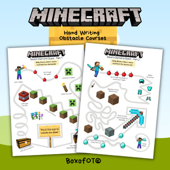 Preview of Develop Pencil Control with these MINECRAFT Themed Hand Writing Worksheets