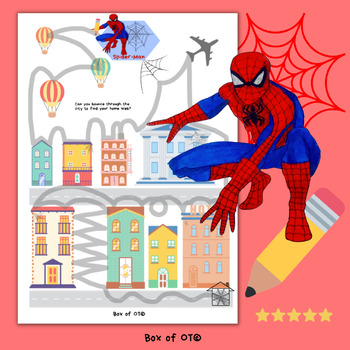 Preview of Develop Pencil Control with this SPIDERMAN Themed Fine Motor Worksheet