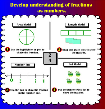 Preview of Develop understanding of fractions as numbers.