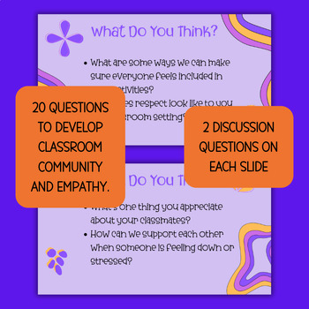 Preview of Developing Classroom Community & Empathy: 20 Discussion Questions