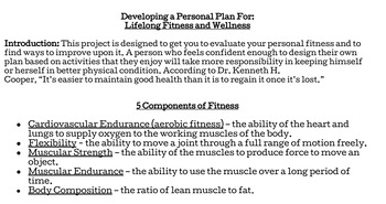Preview of Developing a Fitness Plan Bundle