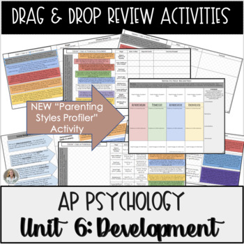 Preview of Development Stages Drag and Drop Charts & KEYS for AP Psychology