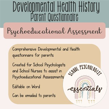 Preview of Parent Questionnaire - Developmental Health History