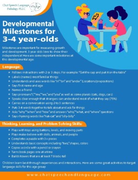 Developmental Milestones & Activities for 3-4 Year-Olds