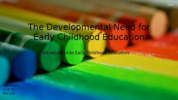Preview of Developmental Need for Early Childhood Education - Editable Power Point