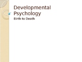 Developmental Psychology (a Christian perspective)
