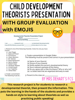 Preview of Developmental Theorists Presentation Project WITH Group Evaluation