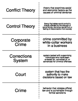 Preview of Deviance, Crime, and Social Control Flash Cards for Sociology